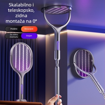 Nova punjiva električna mrežica za komarce – 2-u-1, sklopiva za kućnu upotrebu, UV svjetlo