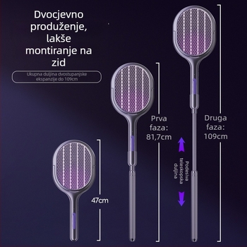 Nova punjiva električna mrežica za komarce – 2-u-1, sklopiva za kućnu upotrebu, UV svjetlo