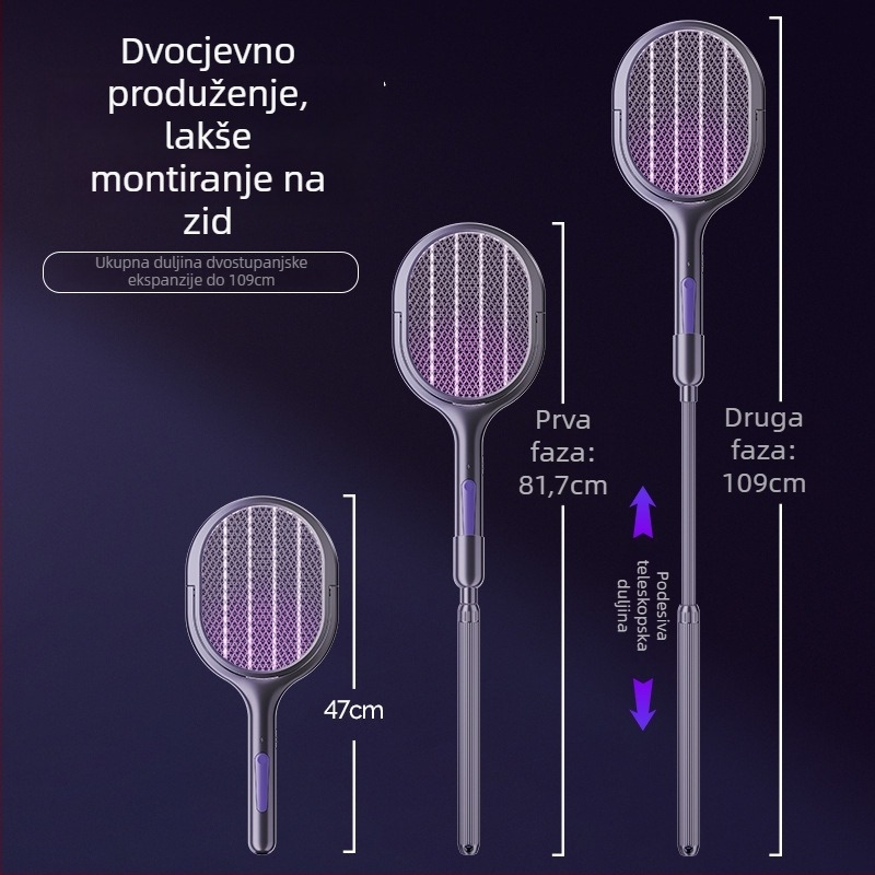 Nova punjiva električna mrežica za komarce – 2-u-1, sklopiva za kućnu upotrebu, UV svjetlo