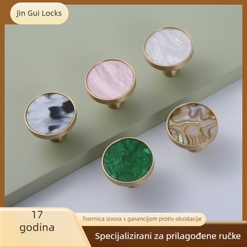 Ručka za vrata ormarića, s jednim otvorom, od cinkove legure, američki stil, lagani luksuz, model LSZN5305, Golden Return