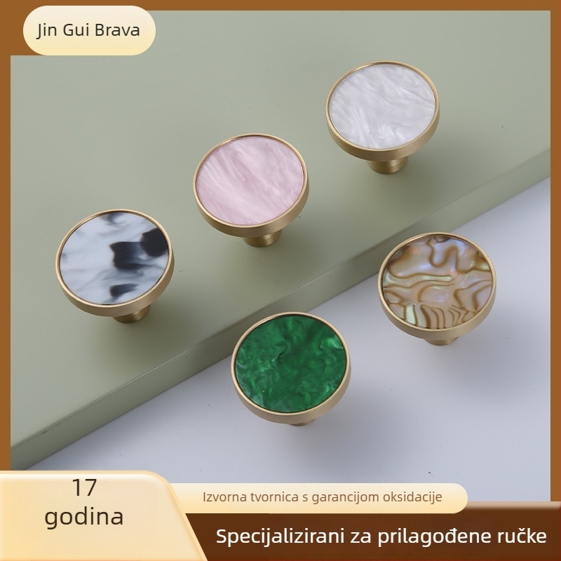 Ručka za vrata ormarića, s jednim otvorom, od cinkove legure, američki stil, lagani luksuz, model LSZN5305, Golden Return