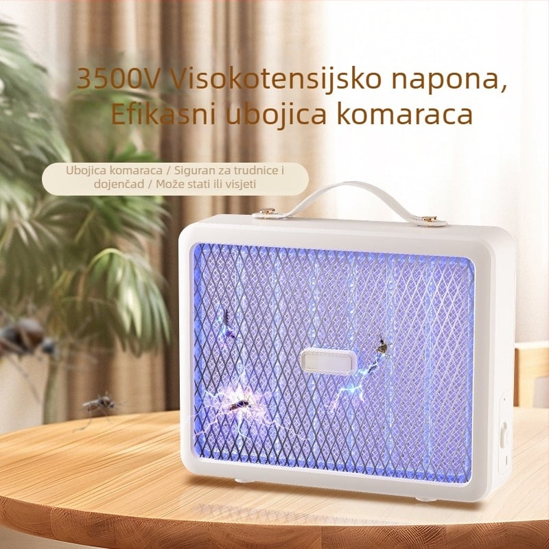 Lampa za uništavanje komaraca – USB punjiva, električni šok, ugrađena 500 mAh baterija, pogodna za 21–30 m², LED štedljiva