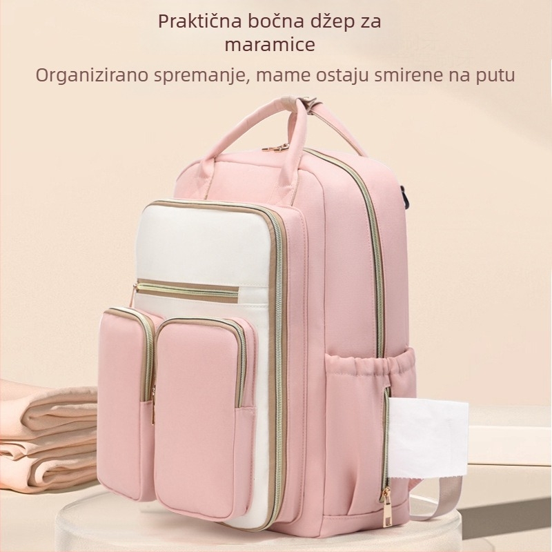 Ruksak za mamu — velika zapremina, vodootporan, ultra lagan, odjeljak za suho i mokro, Oxford tkanina