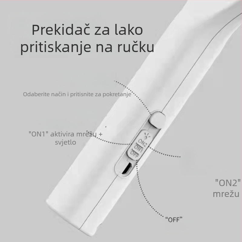 2-u-1 USB napajano električno sredstvo za ubijanje komaraca i LED lampu, pokrivenost do 10 m², ručni električni šok