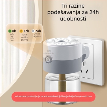 Električni grijač repelenta protiv komaraca za tekući repelent, s timerom i konstantnom temperaturom, sigurnost protiv opeklina — Cat Neighbor, Kruta forma, Specifikacija A, Bez mirisa, Netoksičan