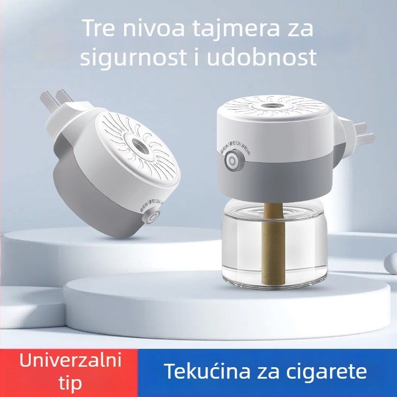 Električni grijač repelenta protiv komaraca za tekući repelent, s timerom i konstantnom temperaturom, sigurnost protiv opeklina — Cat Neighbor, Kruta forma, Specifikacija A, Bez mirisa, Netoksičan