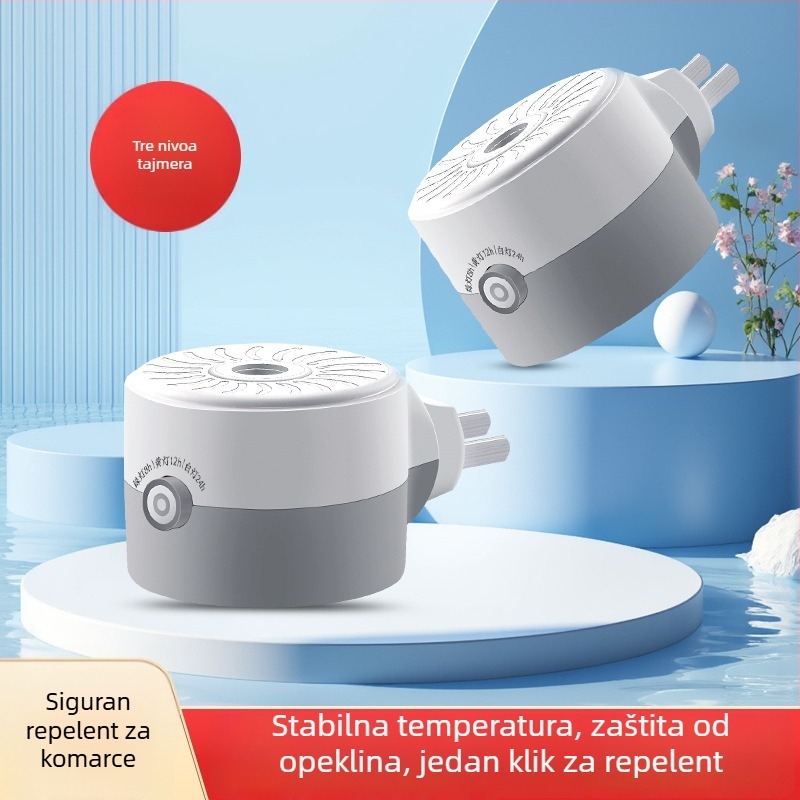 Električni grijač repelenta protiv komaraca za tekući repelent, s timerom i konstantnom temperaturom, sigurnost protiv opeklina — Cat Neighbor, Kruta forma, Specifikacija A, Bez mirisa, Netoksičan