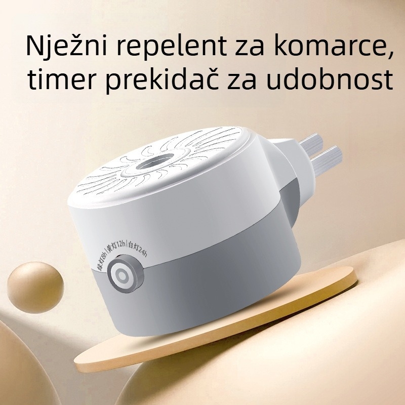 Električni grijač repelenta protiv komaraca za tekući repelent, s timerom i konstantnom temperaturom, sigurnost protiv opeklina — Cat Neighbor, Kruta forma, Specifikacija A, Bez mirisa, Netoksičan