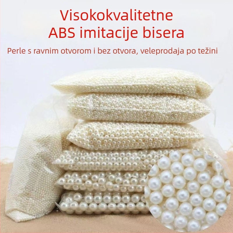 DIY nakit: visoko sjajne ABS imitacijske perle za perle, perle s ravnim otvorom i poluotvorenim otvorom, realistične umjetne perle, labave perle po težini