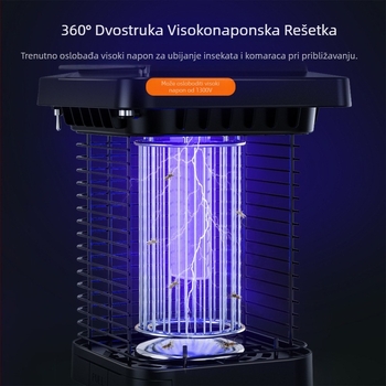 Višestruka solarna lampa za ubijanje komaraca za dom i vrt, vanjska lampa s električnim šokom
