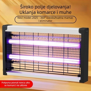Električna lampa za ubijanje komaraca – za dom i restoran – pokriva do 61 m², netoksična, ubija komarce električnim šokom, sklopiva, uklonjiva baterija (>12 h trajanja)