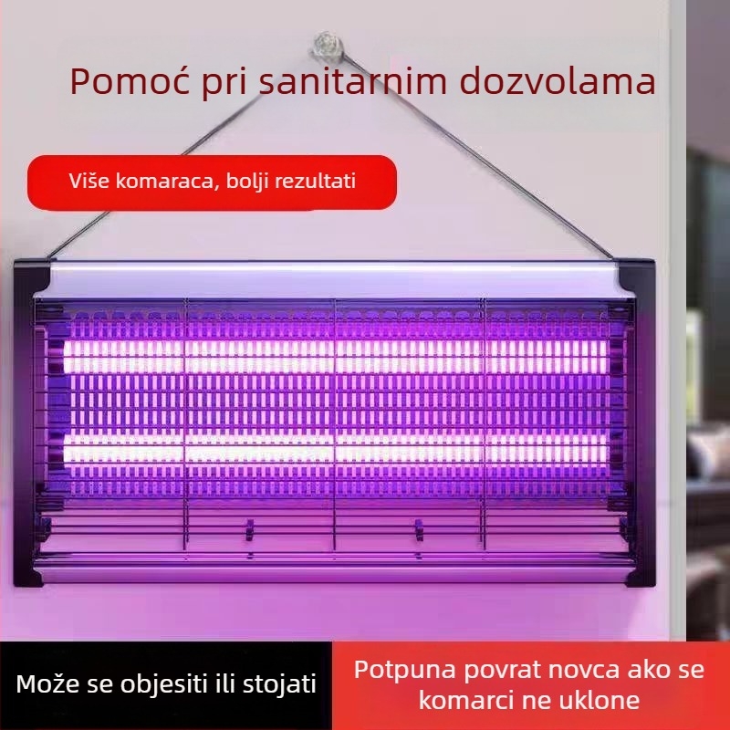 Električna lampa za ubijanje komaraca – za dom i restoran – pokriva do 61 m², netoksična, ubija komarce električnim šokom, sklopiva, uklonjiva baterija (>12 h trajanja)