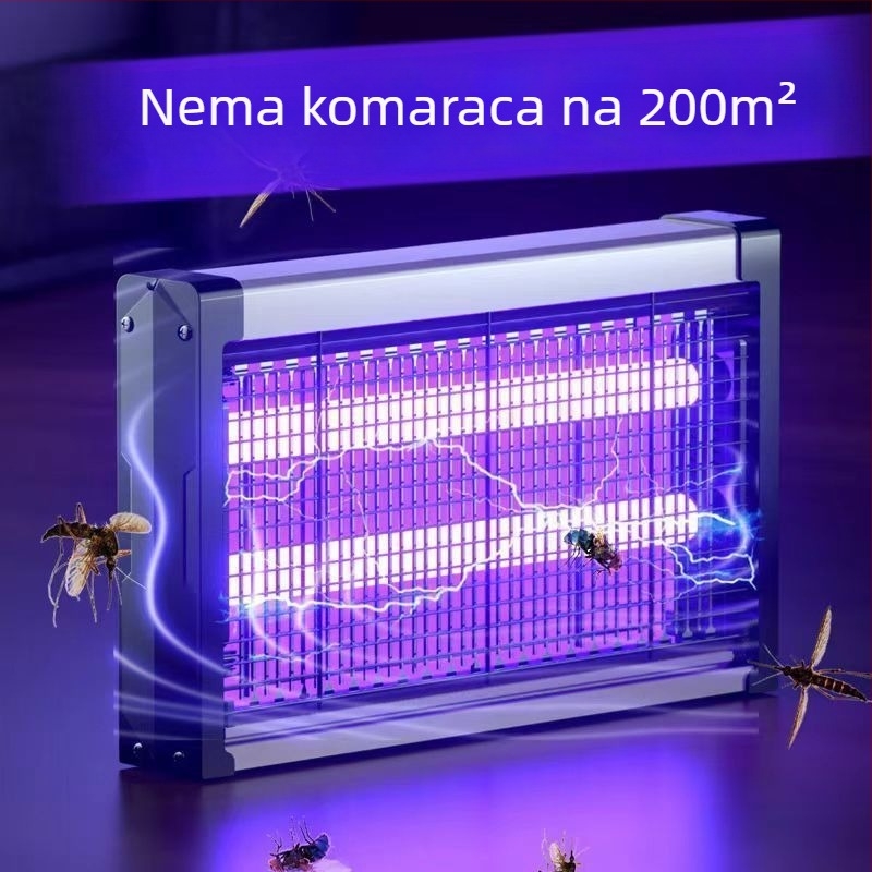 Električna lampa za ubijanje komaraca – za dom i restoran – pokriva do 61 m², netoksična, ubija komarce električnim šokom, sklopiva, uklonjiva baterija (>12 h trajanja)