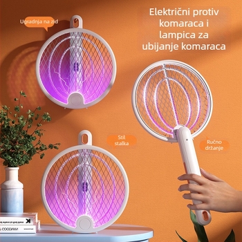 Sklopivi električni odvraćivač komaraca s ugrađenom baterijom i LED za unutarnju uporabu, punjiv, ubija električnim šokom, pogodan za prostore od 61 m² i više