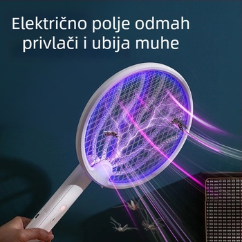 Skoplivi električni uhvat komaraca 2-u-1, USB punjiv, UV svjetlo, 180° rotacija, aluminijska mreža, baterija 501–800 mAh