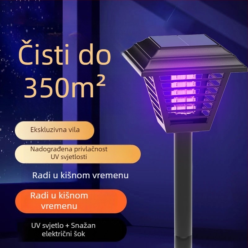 Solarna lampica za ubijanje komaraca za vanjsku upotrebu, kuća i vrt, pokrivenost 10 m², LED svjetlo, ABS kućište, netoksično, pametno umrežavanje