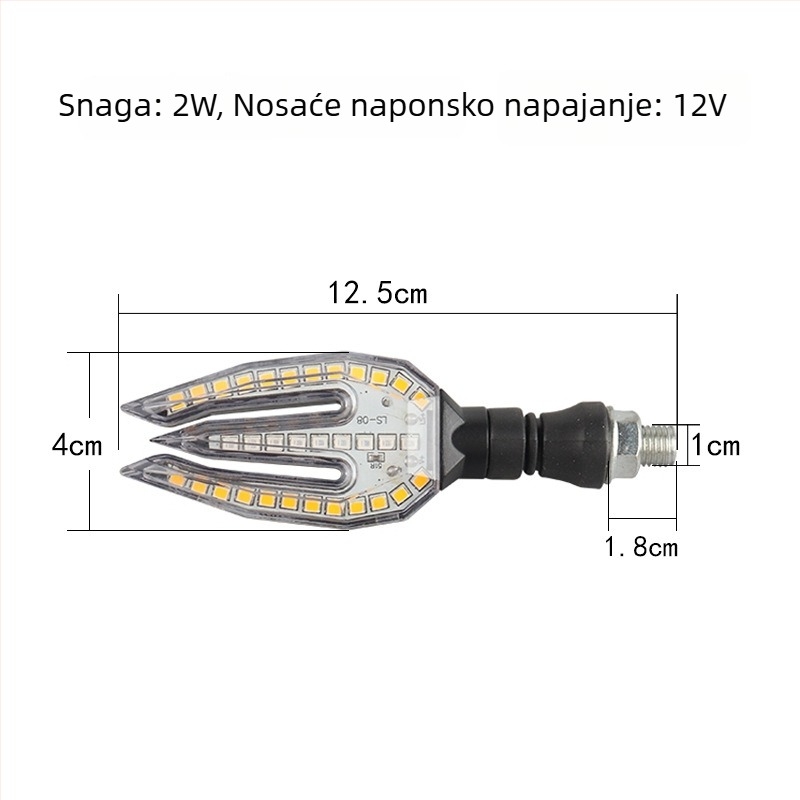 Motocikl LED sekvencijalna signalizacija i dnevna svjetla, 12V, model ZXD-11, 2W, 4000 lm, 10000 h