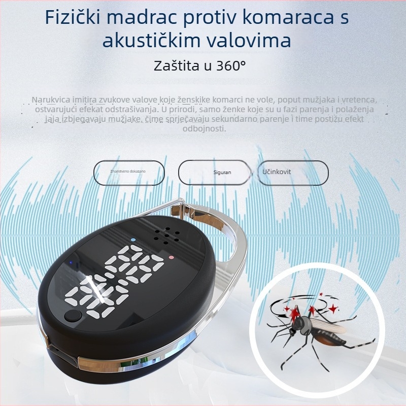 M60 Električni repelent za komarce, 5V, 34Hz–70kHz, 5W, Podržava punjenje