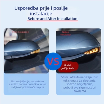 LED dinamični pokazivači smjera na retrovizoru, model Jsh0026, 5W, 12V, 3600K, kompatibilno s Toyota