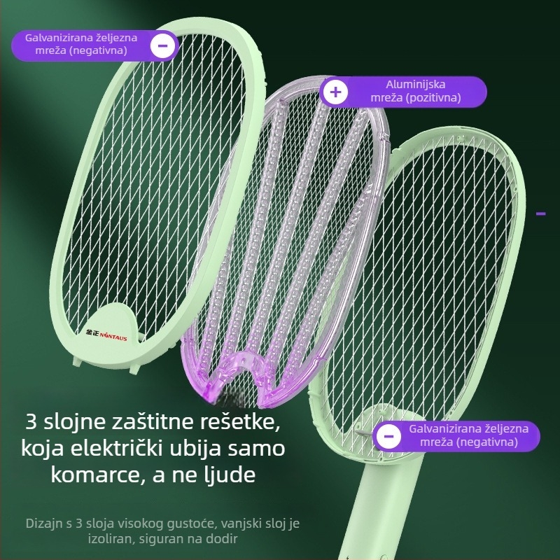 Sklopiva električna ubijač komaraca s UV lampom, ugrađena baterija, pokrivenost 11–20 m², 180° sklop