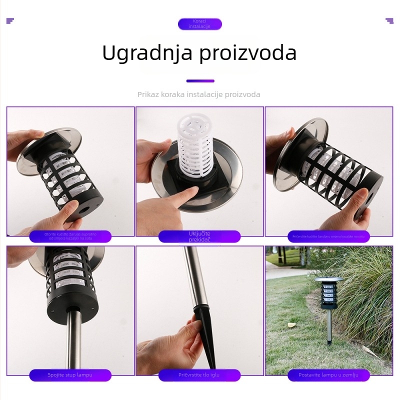 Solarna lampa za ubijanje komaraca za vanjsku upotrebu — kišnomod UV svjetlo, automatska hvataljka, NH tungsten model, 5W, dimenzije 160×160×460 mm, Xinyao