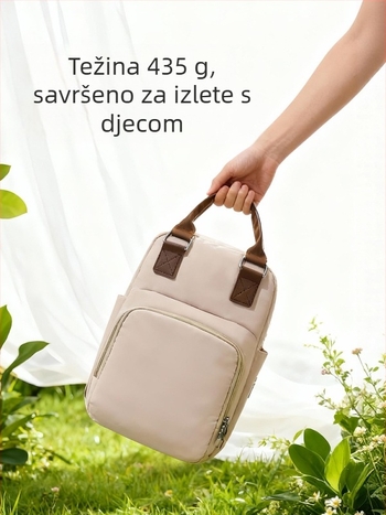 Torba za majčinstvo i bebu, velik kapacitet, vodootporan Oxford materijal, urbani minimalistički dizajn, naramenice sa zračnim jastucima