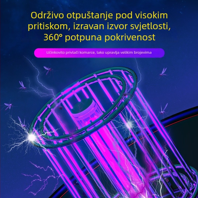Vanjska solarna lampa za ubijanje komaraca, metalno kućište, inteligentno upravljanje svjetlom, vodootporna