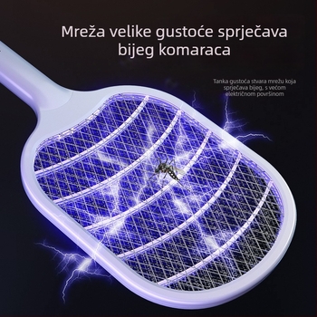 Dva u jedan – prenosivi električni uređaj za ubijanje komaraca s LED svjetlom, model ANB-DWP02, baterija 501–800 mAh, vrijeme punjenja 2 sata, pogodno za površine do 20 m²