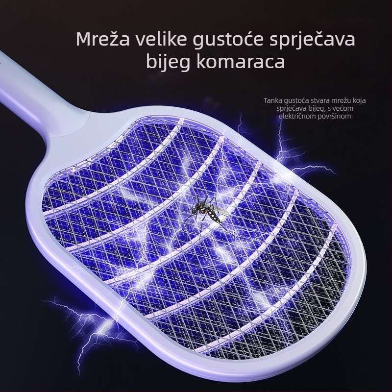 Dva u jedan – prenosivi električni uređaj za ubijanje komaraca s LED svjetlom, model ANB-DWP02, baterija 501–800 mAh, vrijeme punjenja 2 sata, pogodno za površine do 20 m²