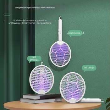 Električna mušica protiv komaraca – dvostruka funkcija, LED 5W, pokrivenost 20-50 m², baterija do 500 mAh, vrijeme punjenja 1-3 sata, kut rotacije 0-180°