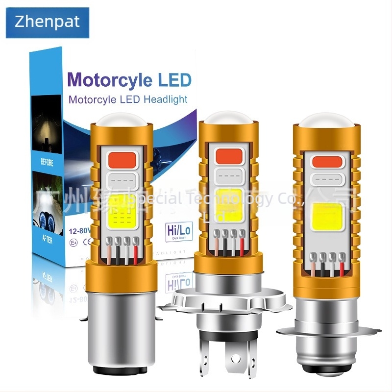 Motociklistička LED glavna svjetla s COB, troboja boja, kompatibilno s P15D, dvostruki zahvat za montažu, visok i nizak snop, ultra jasan projektor