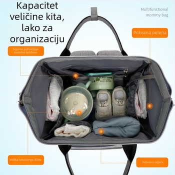 Ruksak u korejskom stilu za mamu, kapacitet 20–35L, vodootporan poliester, zatvarač