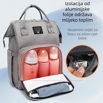 Ruksak u korejskom stilu za mamu, kapacitet 20–35L, vodootporan poliester, zatvarač