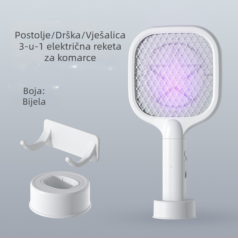2-u-1 Mini Električni Ubijač Komaraca i Zamka, Zidni Držač s LED Lampom