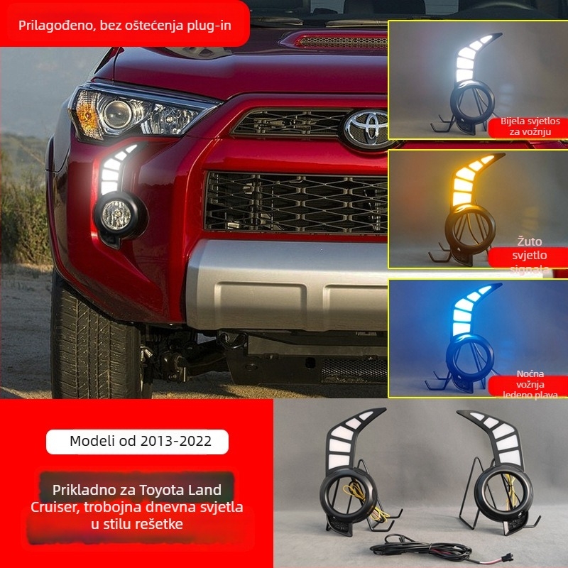 LED dnevna svjetla za Toyota 4Runner 2013-2021 Super Dominator s prednjim svjetlima za maglu i pokazivačem smjera, ABS+PC, 12V, 5-10W, 60 000h, 50 000 lm