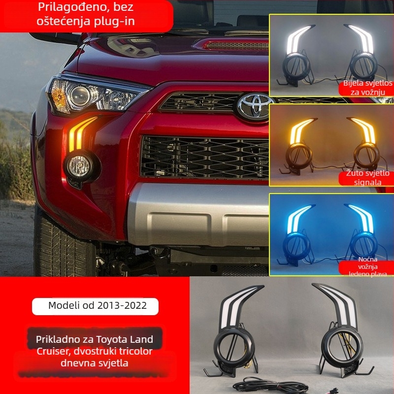 LED dnevna svjetla za Toyota 4Runner 2013-2021 Super Dominator s prednjim svjetlima za maglu i pokazivačem smjera, ABS+PC, 12V, 5-10W, 60 000h, 50 000 lm