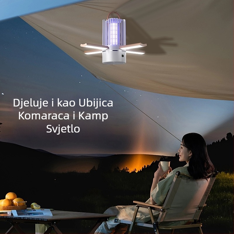 3-u-1 vanjska lampa za ubijanje komaraca s LED, 220V, stolna ili zidna montaža, model 638, prilagodljiva