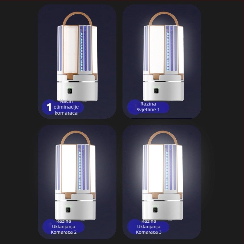 3-u-1 vanjska lampa za ubijanje komaraca s LED, 220V, stolna ili zidna montaža, model 638, prilagodljiva