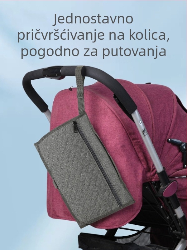 Prenosiva torba za pelene za bebe s podlogom za presvlačenje i prostorom za pohranu - ultra lagana, Oxford materijal, karirani uzorak, poliester podstava, kućno skladištenje