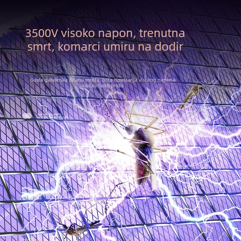 Lampa za ubijanje komaraca s Type-C punjenjem, ugrađena baterija 1001–1600 mAh, pokrivenost 41–60 m², LED svjetlo, električni šok