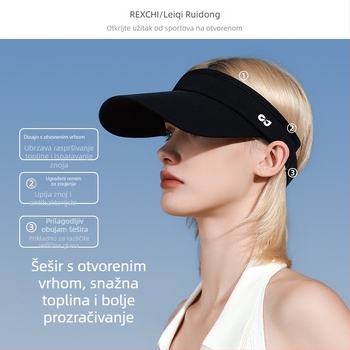 Unisex sportska kapa za vanjsku upotrebu s UV zaštitom, Nylon/Spandex materijal, logo tiskano, prilagodljivo, pogodno za trčanje, vožnju bicikla i tenis