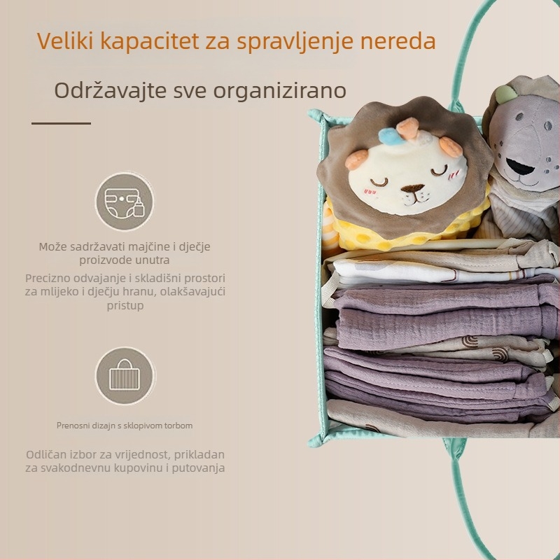 Pamukasta torba za pohranu pelena, gradski jednostavan stil, vodootporna, za kućnu upotrebu