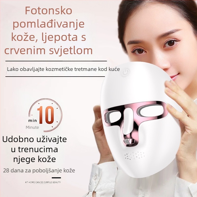 Maska za ljepotu s fotonskom terapijom i LED svjetlom, punjiva, za komercijalnu upotrebu, ublažava umor