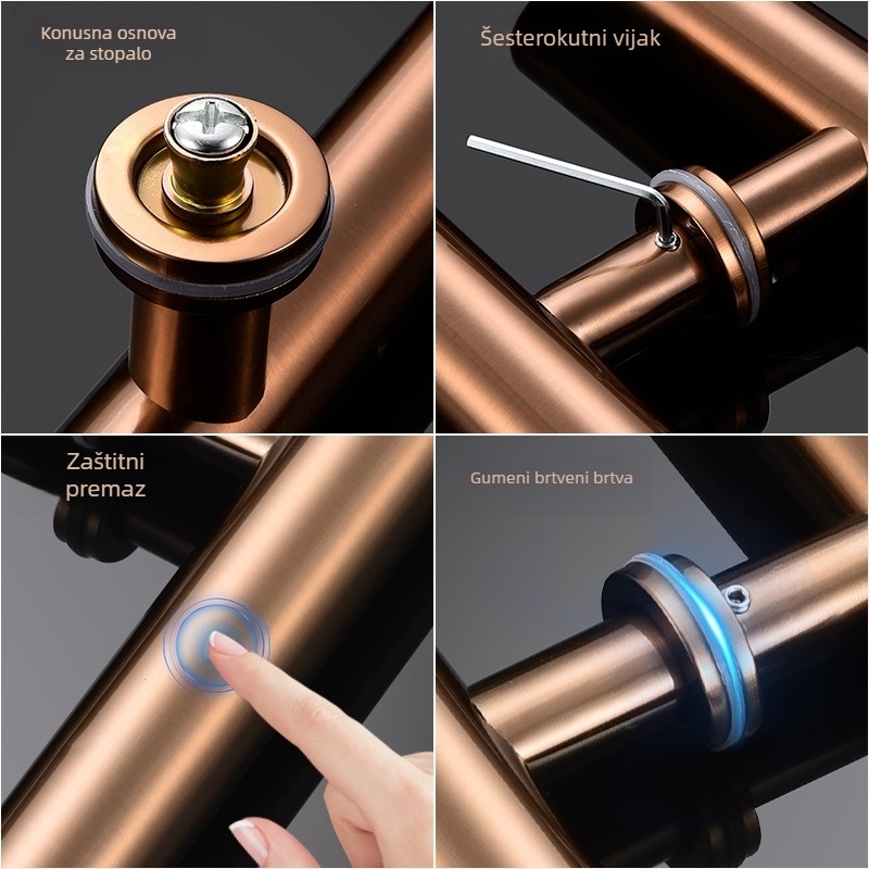 Ručka za klizna vrata od nehrđajućeg čelika, model 002, moderni minimalistički stil, za staklena i drvena vrata s okvirom