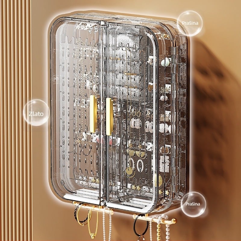 Zidni organizator nakita, višesmjerni, s više od 8 pretinaca, od plastike, otporan na prašinu