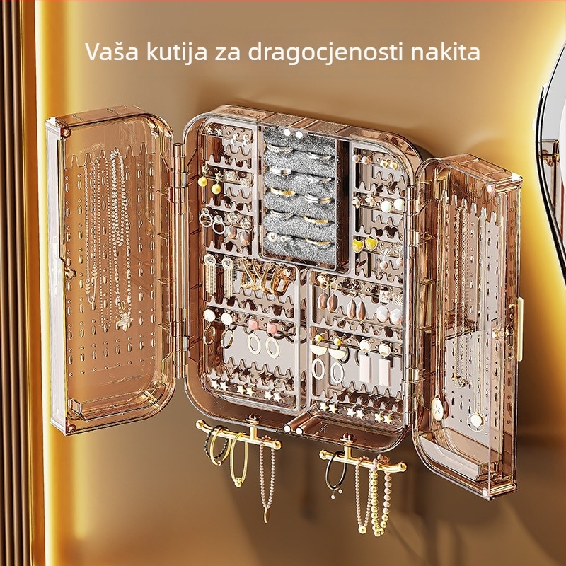 Zidni organizator nakita, višesmjerni, s više od 8 pretinaca, od plastike, otporan na prašinu