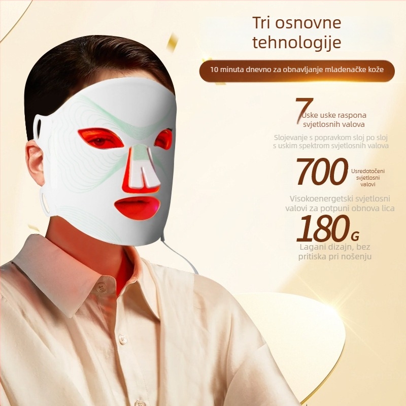 Kućna fotonska maska za lice – maska za ljepotu s fotonskom terapijom, podizanje lica i rejuvenacija kože, kućna upotreba, 4 razine postavki