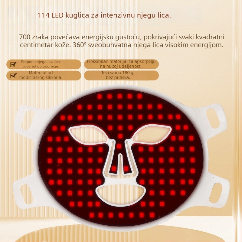 Kućna fotonska maska za lice – maska za ljepotu s fotonskom terapijom, podizanje lica i rejuvenacija kože, kućna upotreba, 4 razine postavki
