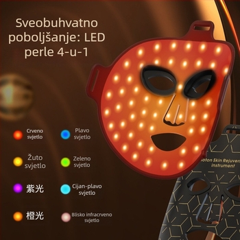 Kućna silikonska maska za fototerapiju lica s LED fotonovim podmlađivanjem i infracrvenim šarenim svjetlom