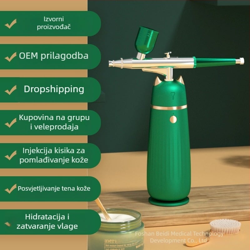 Uređaj za hidrataciju s oksigenacijom – Prijenosni raspršivač nano vodene pare za lice, Ugrađena baterija 500–800 mAh, IPX8 vodootporan, Kućna upotreba